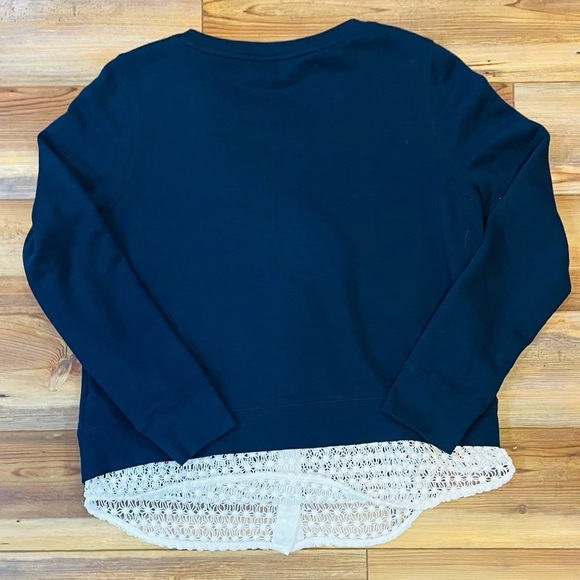 Women’s crown & ivy Navy Blue Shirt with White Eyelet False Under Shirt SizeXL - Picture 2 of 4